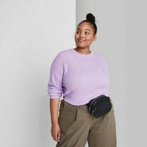 Wild Fable Womens Size XL Purple Knit Long Sleeve Crewneck Pullover Sweater